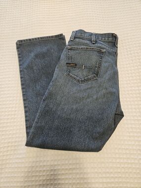 Ariat Mens Rebar M4 Relaxed Fit Bootcut Blue Denim Jeans 5-Pocket. 36x32